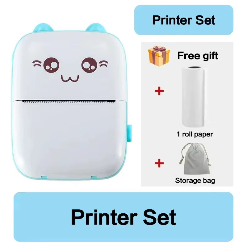 58Mm Mini Portable Thermal Printer Wireless Bluetooth Mobile Pocket Photo Printer Memo Wrong Question HD Printing with USB Cable